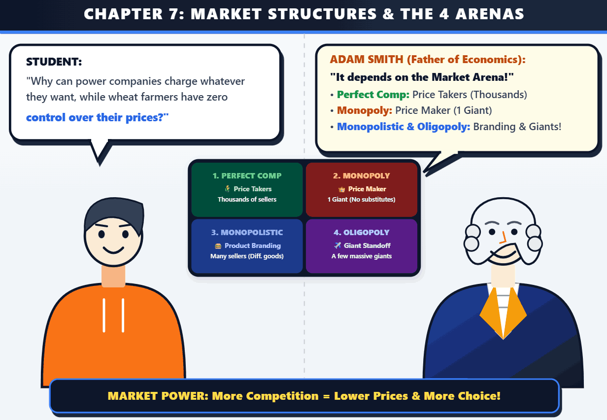 Chapter 7: The Battle of the Brands, illustrated handwritten economics notes